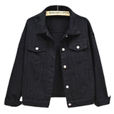Fongt Denim Jacket Women's Loose Summer Korean Casual Versatile 2024 Short Jacket Long Sleeve Jacket-Outfit