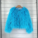 Fur Faux Korean Style Solid Color Tan