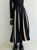 Black Patchwork Long Skirt-Outfit