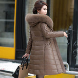 7XL 8XL Winter Parkas Women 2020 Genuine Leather Coat Down Cotton Jacket Female Thicken Warm Tops Hooded