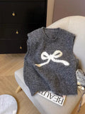 Knit Bow Vest-Outfit
