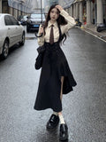 Autumn Y2k Bandage Dress Solid Sexy Girls Irregular Spaghetti Strap Dresses Gotihc Fashion Slim-fit Vestido De Mujer-Outfit