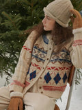 Knitted Design Buttoned Cardigan-Outfit
