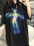 Short Sleeve Alien Print Tee-Outfit
