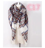 Designer Fashion Pink Scarf Soft Cashmere Acrylic Warp Square Oversize Shawl For Women Winter Plaid