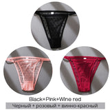 3PCS/Set Perspective Women's Panties Sexy Women Low-Waist Underpant Female G-String Underwear Lingerie