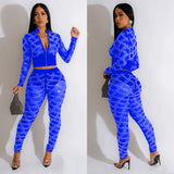 Fashion Women's Pure Color Net Gauze Hot Drill Long Sleeve Trousers Two-Piece Set-Outfit