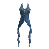 Vintage 2024 New Personality Tie Hottie Wind Hanging Sleeveless Top Ribbon Vest