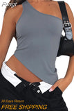 Women's Tops Streetwear Clothing Summer Crop Tube Tops y2k T-shirt Vintage Irregular One Shoulder Camisole Clothes for