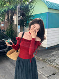 Fongt Xixi 13 Lines 2025 Spring New Word Three-Dimensional Flowers In Repair Knitted Sweater 25208