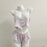 Fongt Pajamas Female Pyjamas New Summer Ice Sling Suit Pure Lust Lace Seduction Homewear 2025