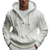Fongt Men's Knit Dresses Men's Twisted Rope Rope Hooded Sweater 7 Knitted Jacket
