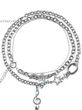 Rhinestone Decor Charm Necklace-Outfit