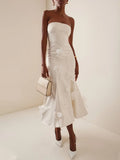 French Dress Female Sweet And Elegant 2025 Summer New High-End Temperament Light Fishtail Breast Three-Dimensional Flower