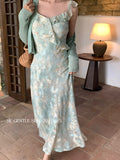 Fongt Xixi 13 Line 2025 Summer New Elegant Temperament Printing Pure Desire High-Waisted Sling Dress 88355