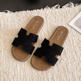 Fongt The Summer Of 2025, The Summer Flat-Bottomed Trendy Drag Wears The Retro Sentence Round 100 With Skirts, The Two Uncle Slippers