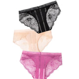 Panties Low Waist Hollow Briefs Solid Color Women's Underpants Lace Flower Panties Seamless Close-fitting Sexy