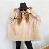 Fongt Autumn And Winter New Women's Casual Loose Long-Sleeved Hood Splicing Plush Fur Coat Women