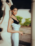 Black Bralette Satin Sleeveless Maxi Dress-Outfit