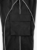 Contrast Piping Flap Pocket Cargo Pants-Outfit