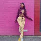 Fashion High Waist Straight Ankle Tied Slim