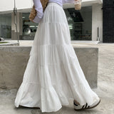 Fairy Lace Patchwork Maxi Skirt-Outfit