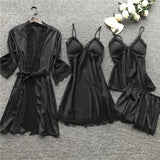 Fongt Woman Sexy Pajamas Four-Piece Korean Set Of Hanging Pajamas Women Homewear With Chest Pajamas Pajamas Pajamas