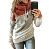 Splicing Stitching Hooded Fleece Loose