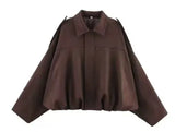 Fongt And Winter Women's New Velvet Texture Effect Pilot Long-Sleeved Jacket Jacket