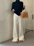 Flared Pants for Women Casual Fashion Thickened Warm White Pants Cashmere Solid Loose Autumn/Winter New Woman