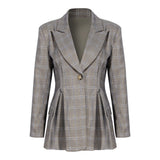 Korean Blazer For Women Notched Collar Long Sleeve Patchwork Zipper Solid Blazers Female Spring Clothing Style