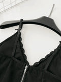 Front Tie Lace Bustier-Outfit