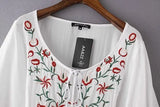New Flower Embroidered Jacquard Medium-Sleeved Dress In Early Spring 2024-Outfit