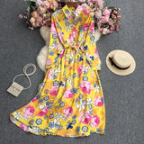 Long-Sleeved Dress With Large Flowers-Outfit