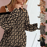 Independent Station 2023 Autumn And Winter New Fashionable Printed Long-Sleeved Dress In Stock-Outfit