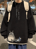 Men's Cartoon Long Sleeve Knit Sweater-Outfit