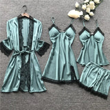 Fongt Woman Sexy Pajamas Four-Piece Korean Set Of Hanging Pajamas Women Homewear With Chest Pajamas Pajamas Pajamas