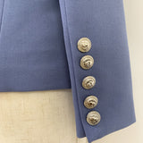 QUALITY Newest Fashion 2023 Designer Blazer Women's Double Breasted Lion Buttons Blazer