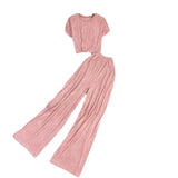 Fongt T-Shirt, High-Waisted, Wide-Leg Pants-Outfit