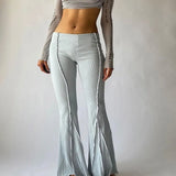 Stretch Flare Solid Fashion Flares