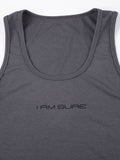hip hop tank top with round neck and letter