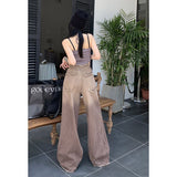 American Style Gradient Slimming Boyfriend Jeans-Outfit