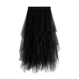 Fongt Mesh Dress Women's Long Mid-Term 2025 Spring New Yarn Skirt High-Waisted Thin Skirt 8063