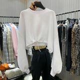 Sweatshirts Women Solid Basic Simple All-match Students Soft Ulzzang Casual Femme Clothes O-neck Spring Autumn Daily