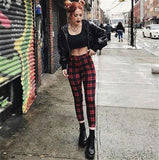 Plaid High Waist Casual Stretch Feet