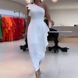 Fongt Fashion Solid Color Collar Lace Sleeves Sexy Long Dress In Autumn 2025