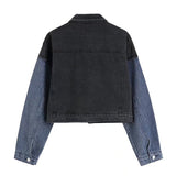 Retro Patchwork Denim Jacket-Outfit