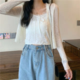 Fongt Knitted Cardigan Women's Summer Thin Air Conditioning Shirt Korean Version Of The Design Sense Of The Small Short Coat Top