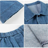Women Denim Sets Summer 2023 New 2 Piece Set Solid Short Sleeve Coat + Shorts Jeans Sets Office Lady Elegant Female Denim
