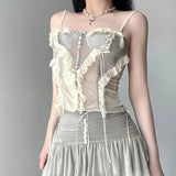 Ruffled Mesh Corset